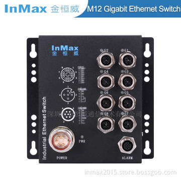M508A 8 Port Gigabit M12 Railway Industrial Ethernet Switch